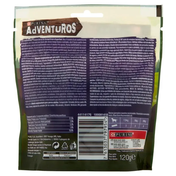 Purina Adventuros Sneck Caine de Caprioara 120 gr Bax 6 buc.